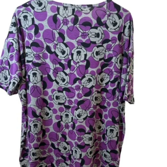 LULAROE Disney Minnie Mouse IRMA XS Purple/Grey NWOT Hi-Lo Hem - Picture 2 of 7